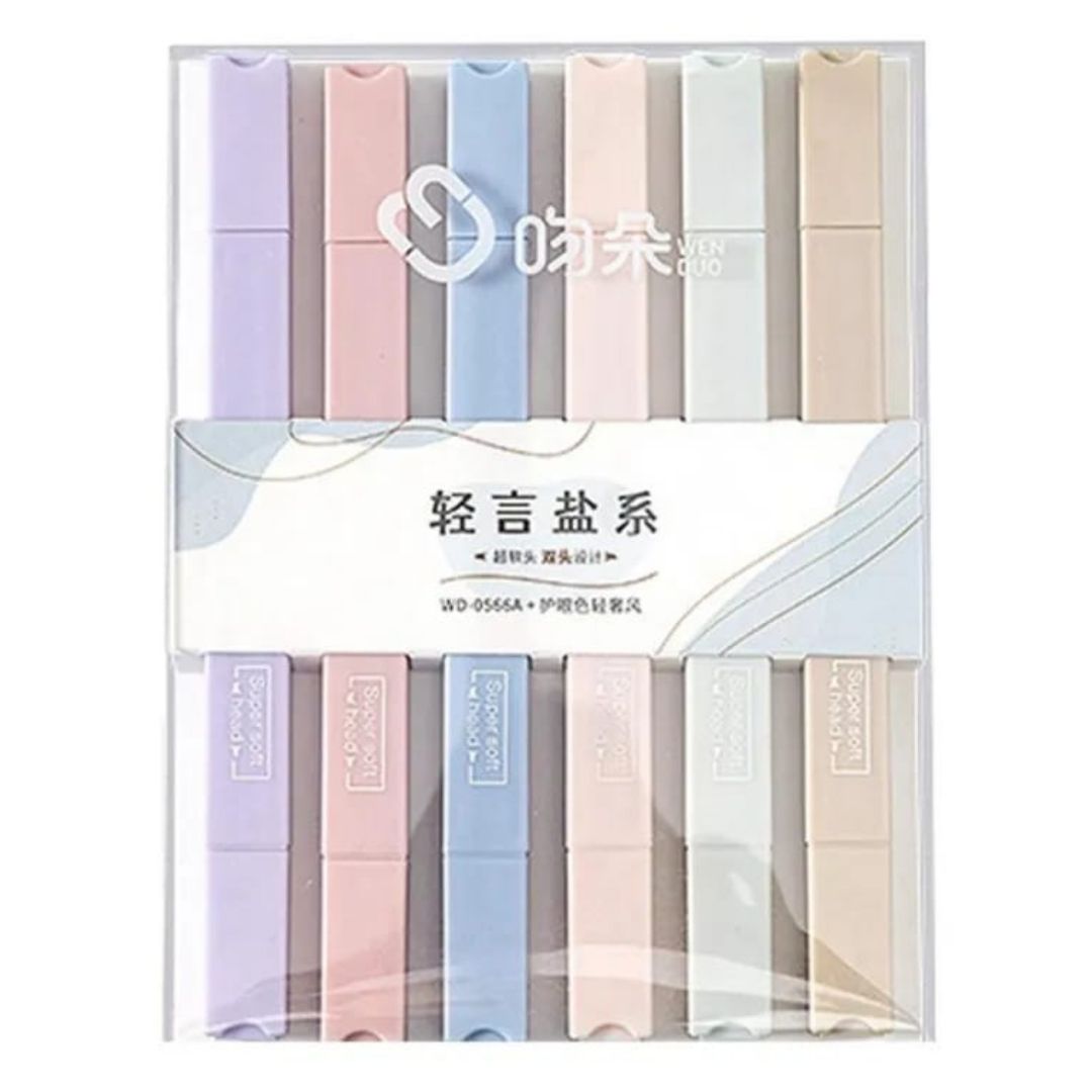 6Pcs/Set Highlighter Pen Double Head Marker